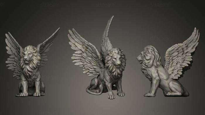 3D модель Статуя крылатого льва (STL)